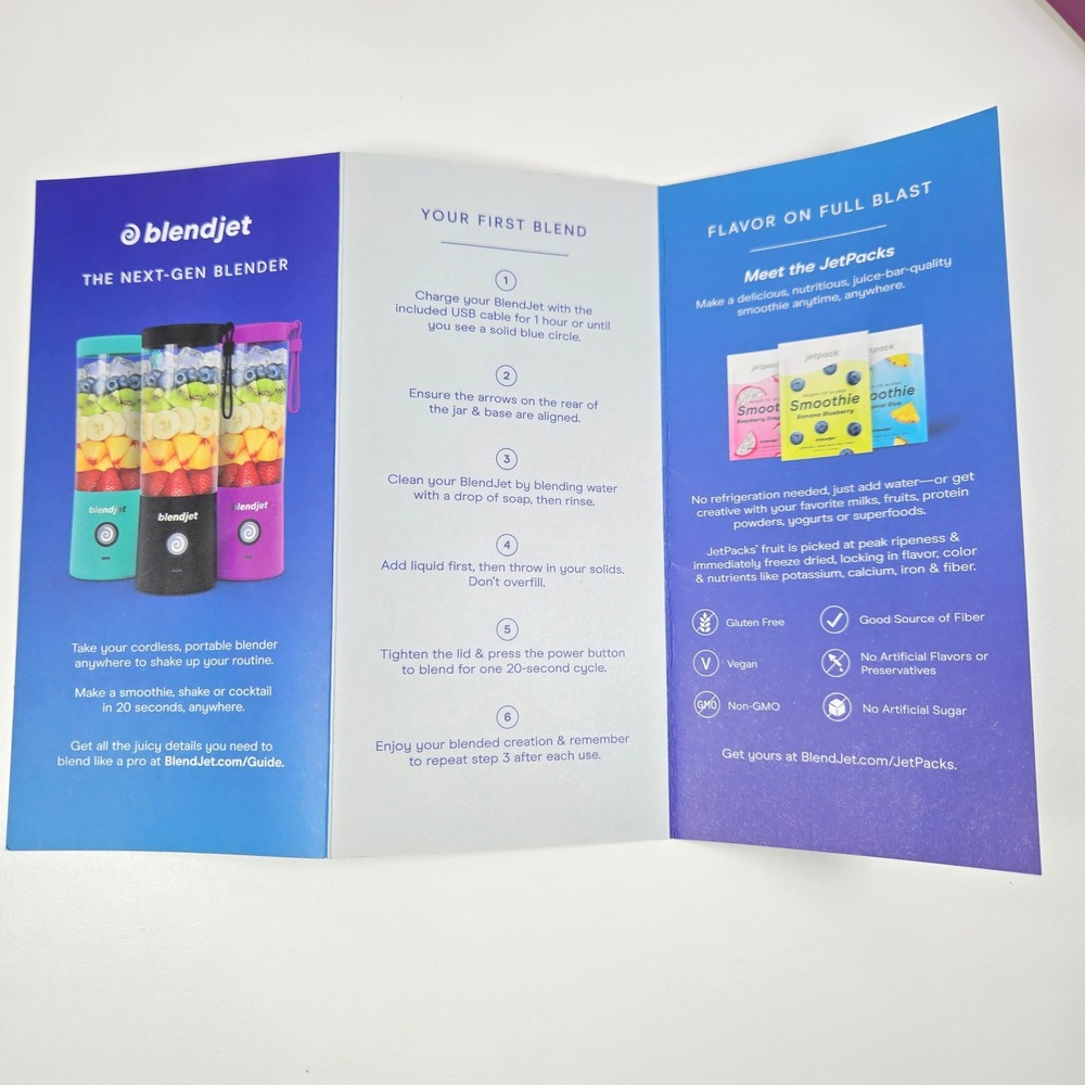 BlendJet One Original Portable Blender Purple USB Rechargeable with Extra Jar - Picture 12 of 13